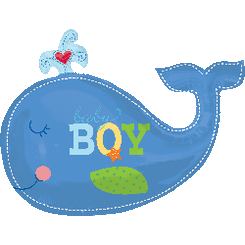 34" Ahoy Baby Boy Whale