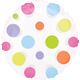 See-through background with mixed pale color dots.