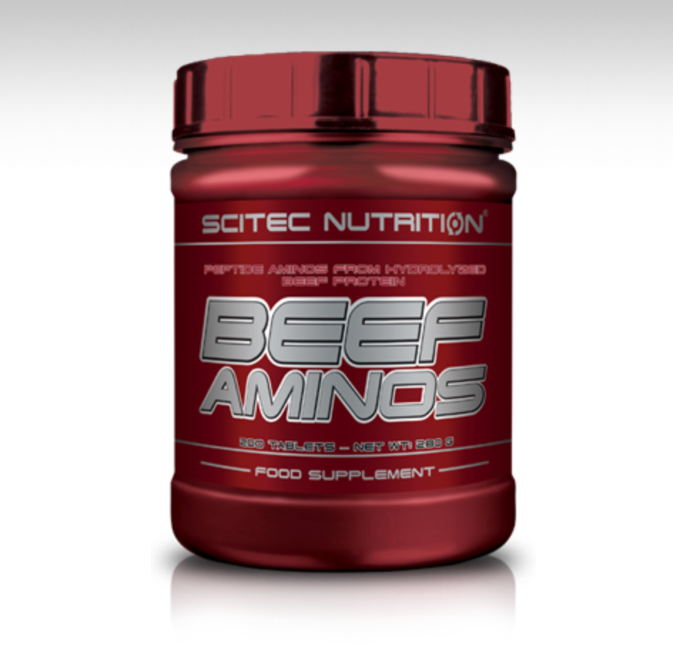 Scitec BEEF AMINOS Peptide amino acids from hydrolyzed beef protein Battle Box UK