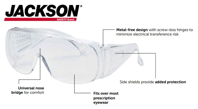 Jackson Safety V10 UNISPEC II Clear Safety Eyewear Diagram