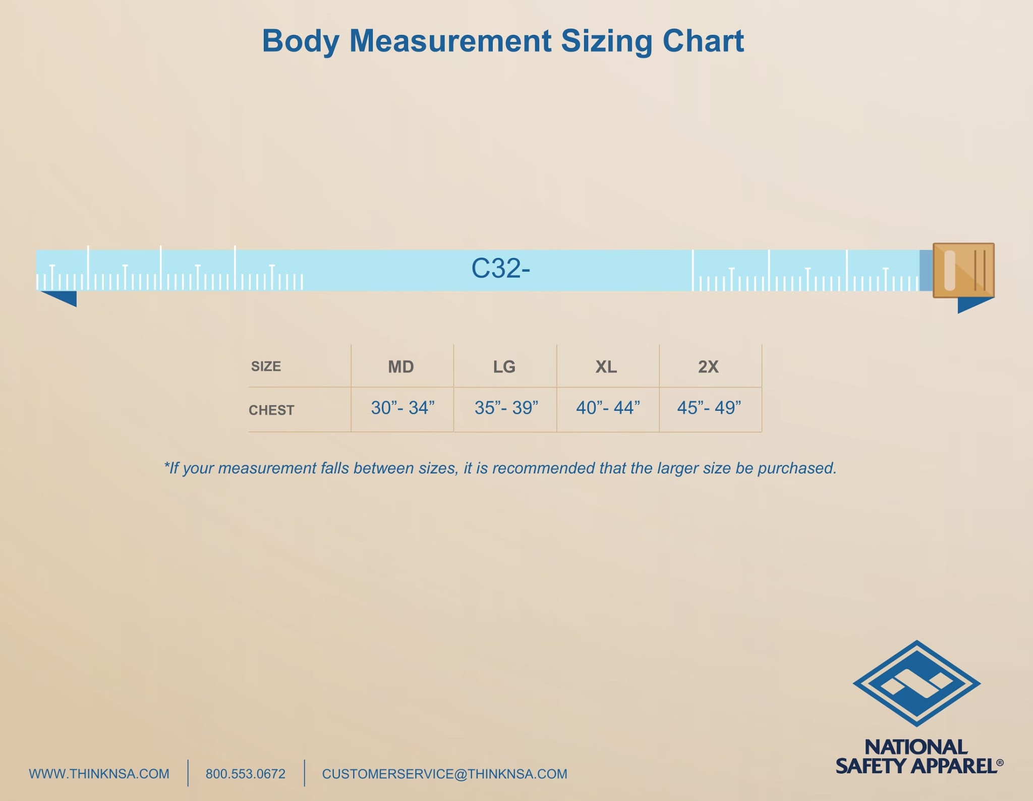 C32KV001 Size Chart