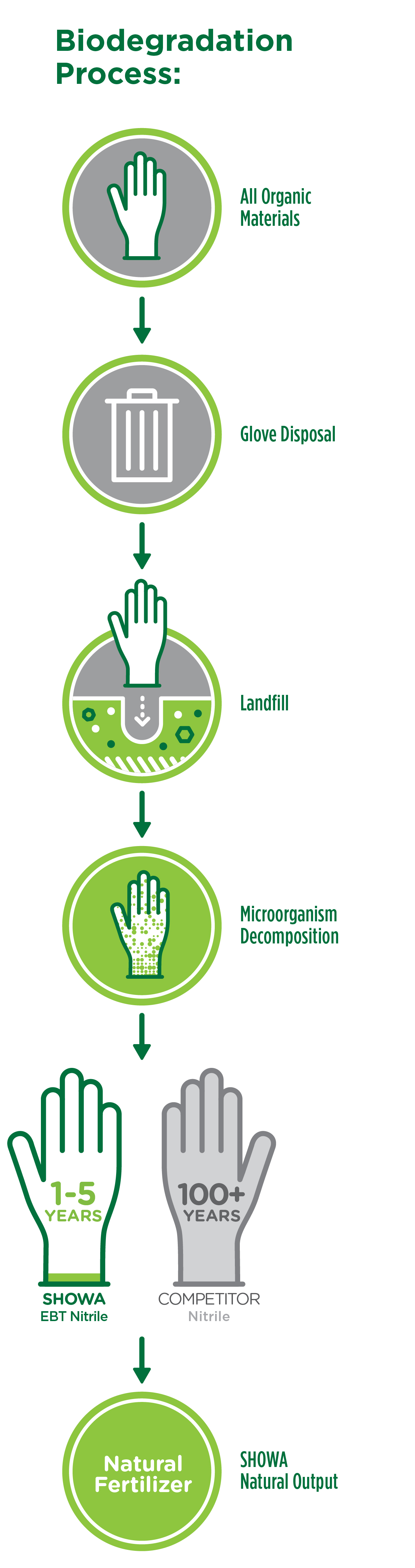 Infographic on How the Biodegradation Process works for the ECO Best Technology.