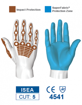 HexArmor 4027 Chrome Series Hi-Vis TP-X Palm L5 Cut Resistance Gloves Protection Zones