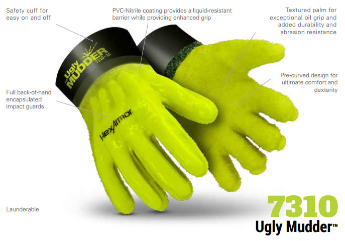 HexArmor 7310 Ugly Mudder Liquid and Abrasion Resistant Impact Gloves Product Specs