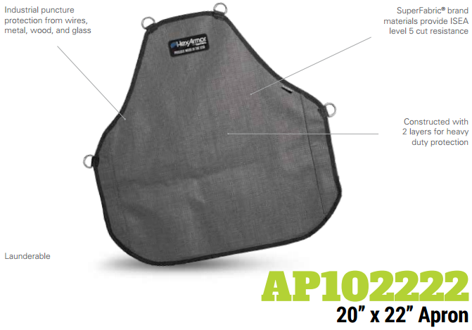 HexArmor AP102222 Protective Apron 20 In. X 22 In. Heavy Duty Product Specs