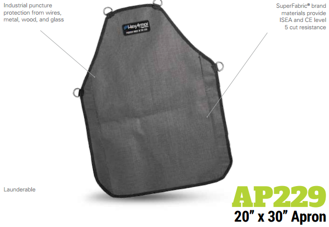 HexArmor AP229 Protective Apron 20 In. x 30 In. Single Layer Product Specs