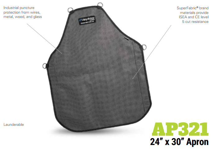 HexArmor AP321 Protective Apron 24 In. x 30 In. Single Layer Product Specs
