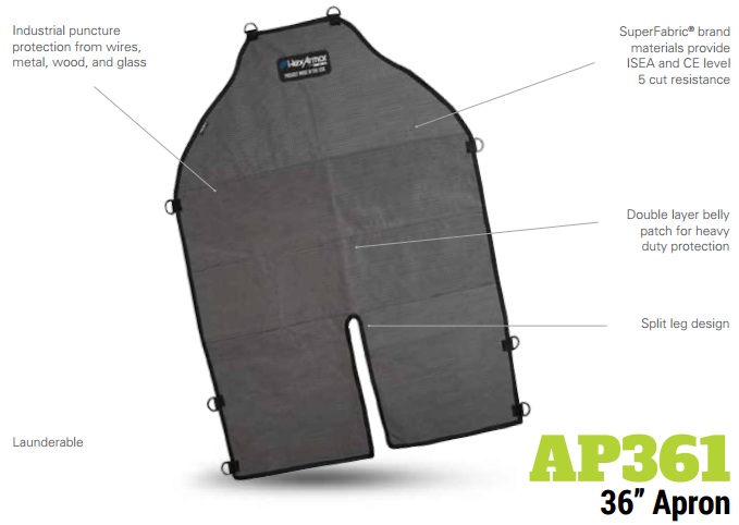 HexArmor AP361 Protective Apron 36 Inches Heavy Duty Lightweight Product Specs