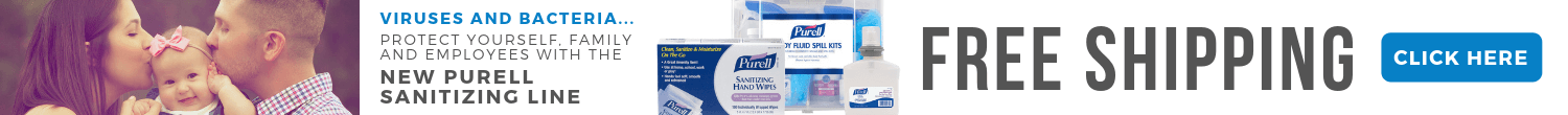 Free ground shipping on all PURELL Sanitizing Products.  Protect yourself, your family, and your workplace with Purell.