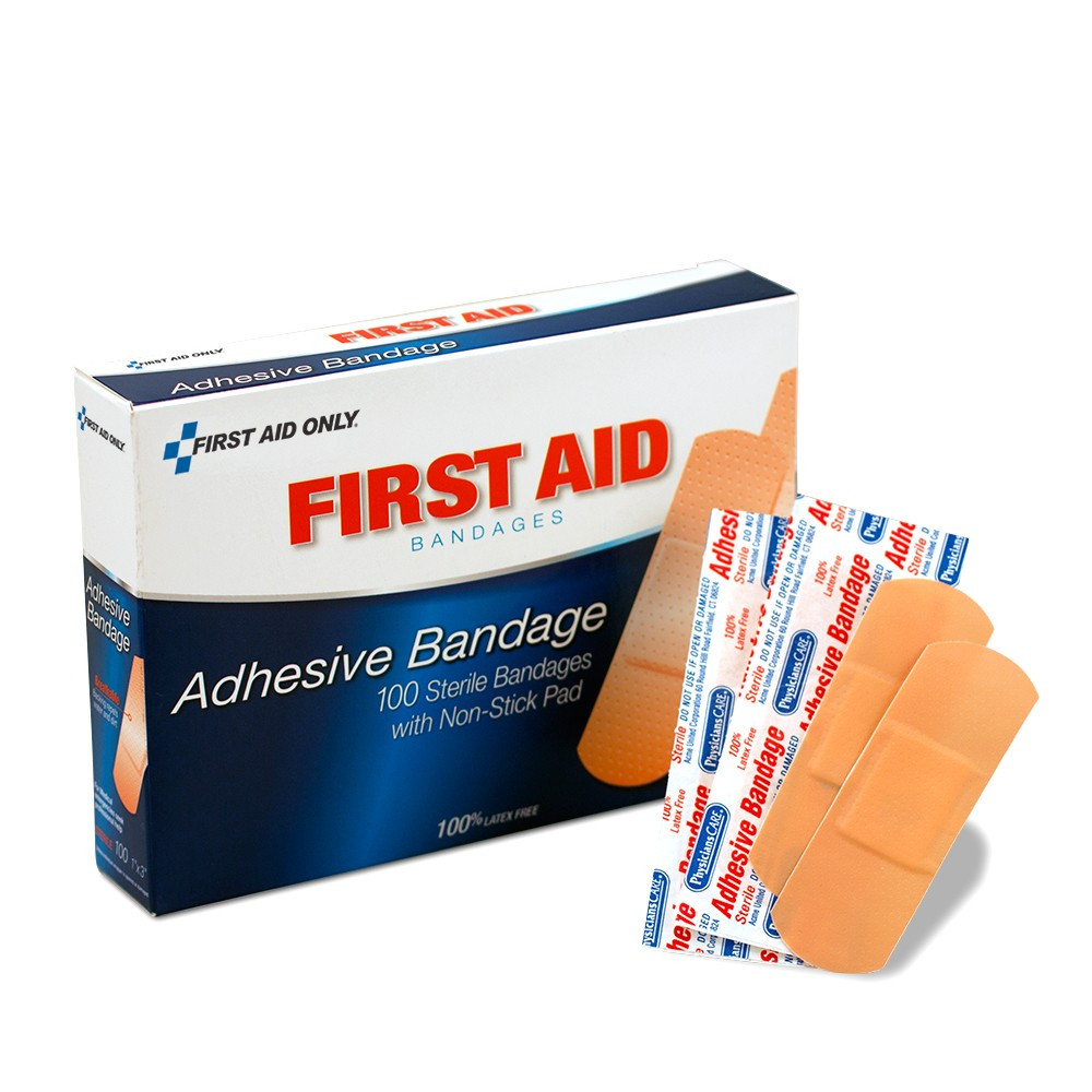 First Aid Only FA90097 1"X3" Plastic Bandages, 100 Per Box