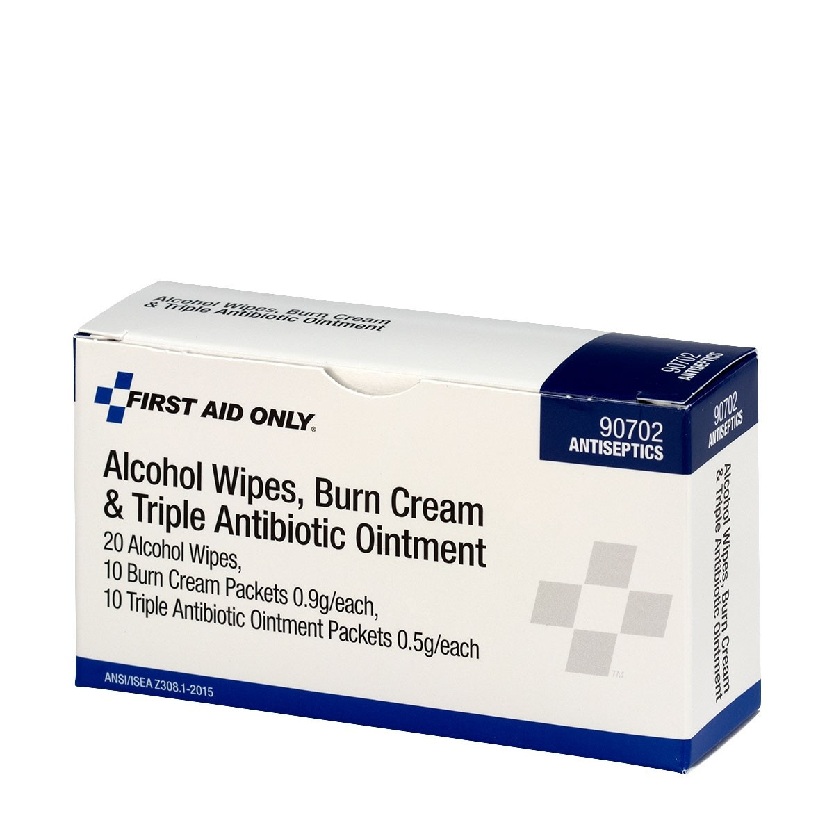 First Aid Only FA90702 Alcohol Wipes, Burn Cream & Triple Antibiotic
