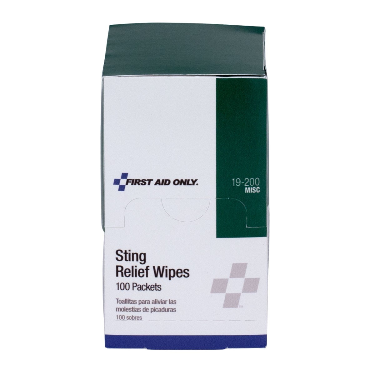 First Aid Only FA19200 Sting Relief Wipes, 100 Per Box