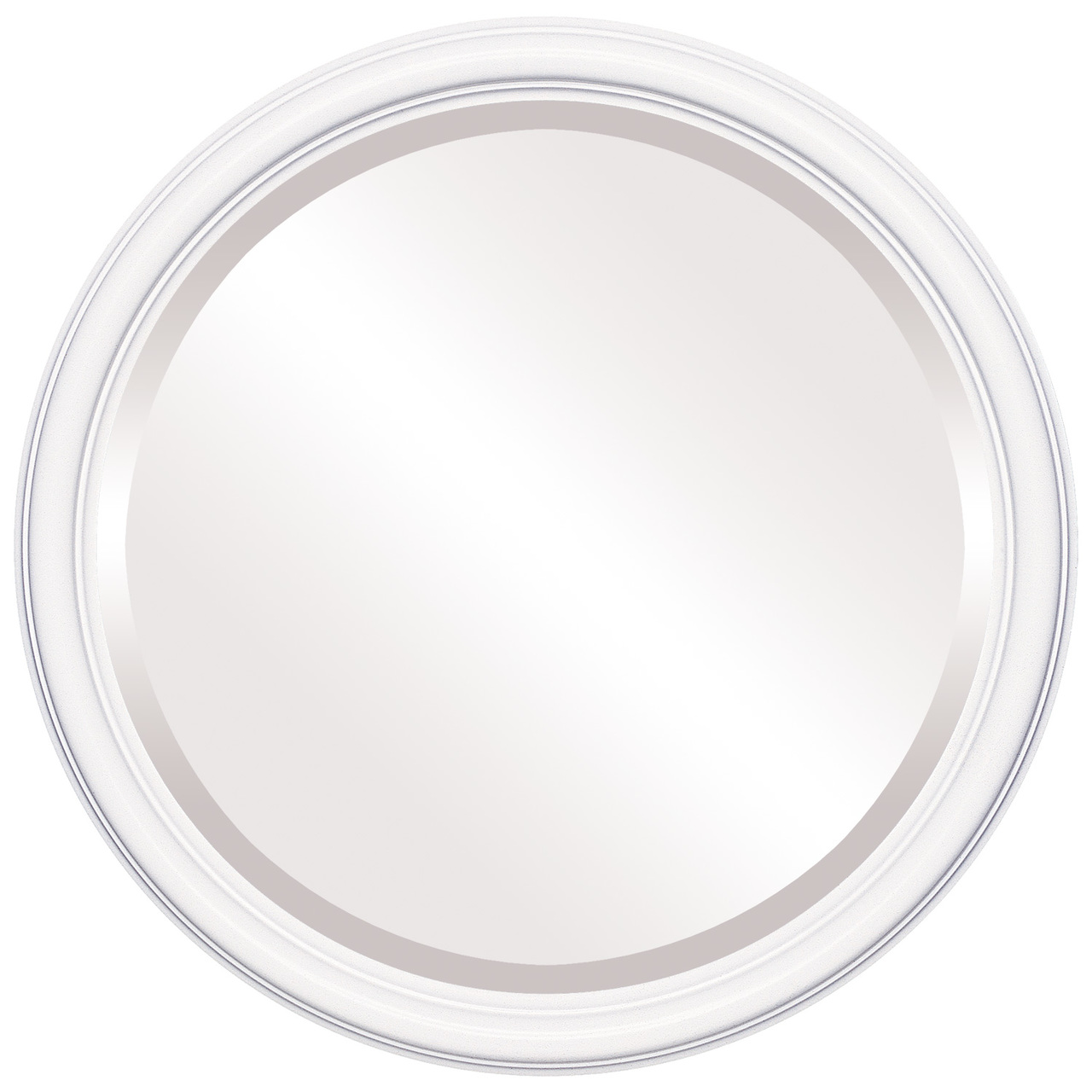 Saratoga Round Linen White Mirror