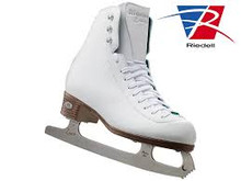 Riedell Ice Skates 119 White with Luna blade Emerald Ice Skates. Light support with double synthetic reinforcement. Leather tongue reinforcement adds protection and strength. PVC sole unit and Dri-Lex® lining keeps feet dry. Newly designed, padded Achilles Tendon collar gives added comfort. Features a faux emerald studded lace bar. Stainless steel Luna blade provides great performance. See product code 433151 for this boot in MED sizes.


Features

- Traditional figure boot styling
- Flex Notch lets the boot flex forward while maintaining lateral support. 
- Hand-Rolled Collar provides added lower leg comfort. 
- Higher Toe Box Design gives toes the room to perform in comfort. 
- Open Throat Design allows wider lacing pattern for improved fit. 
- Stainless steel Luna blade provides great performance.
- Basic instructional/Recreational
- This boot is sized in Female American sizes and half sizes wide width