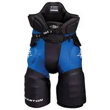 The Easton Synergy Hockey Girdle features a stretchable Lycra construction that is designed to offer a close to the body fit. This design really keeps the pads close to player throughout movement offering superior protection.
The Synergy girdle offers solid protection with the two hip pads and the thigh pads all consisting of the same multiple layers of high density foams and plastic inserts.  The padding features holes drilled through to allow the highly protective padding to flex and to keep the girdle light.  As well, Easton has added a padded flap between the two hip pads to cover the gap between pads to ensure the player is covered while the player is flexing the girdle.  Plus most of the padding sits in pockets, allowing the player to remove the padding and trim, if desired.

The Easton Synergy Girdle works great with the Easton ST10 girdle shell to offer the player a quick-change in pant color.  The ST10 shell just slips over the girdle allowing for any affordable option for players that may need more the one team colored pant.