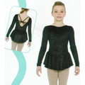Mondor Sparkling velvet dress. Long sleeve dress with a criss-cross back detailing, adds a touch of class to its beautiful look. Shelf bra and matching hair tie included.
90% polyester, 10% spandex
