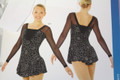 Mondor Model 662 Ladies Skating Dress - Black/SIlver