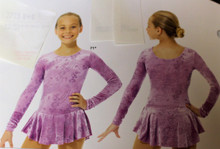Mondor Model 2723 Skating Dress

Born to Skate printed glitter velvet dress with classic cut skirt and long sleeves. Attached brief and hair tie included.

4 way stretch velvet print fabric. Great basic skills competition or practice dress