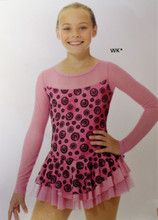 Mondor Model 669 Girls Skating Dress

Hair Tie Included

80% Nylon, 20 % Eleastane

Mesh Sleeves

Double Skirt