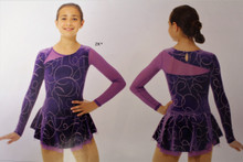 Mondor Model 2763 Girls Skating Dress 

Long Sleeve Velvet Dress

Double Layered Skirt.