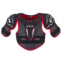CCM Jetspeed FT350 Junior Hockey Shoulder Pads

Construction - Single Layer Construction Using PE Foams

                      Lightweight feel

Caps - PE Molded Caps

           Good Level Of Protection

Torso - PE FOam

           Good Protetion and Lightweight Feel

Biceps -Molded PE Caps 

           Great Protection

Sternum/Spine - Anatomical Molded PE STernum and PE Insert Spine

          High Level of Protection