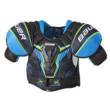 Bauer X Junior Hockey Shoulder Pads

Extreme comfort: Designed with comfort in mind, the Bauer X shoulder pad uses a very soft Flexcell foam and sleeve fit to keep your movements natural and comfortable.

Keeps you dry: Features a sublimated hydrophobic mesh liner.

Fresh graphic design: Enhanced design colors.

FEATURES:
SP Cap: Low profile, full coverage shoulder cap
Sternum: Injection molded with detailled texture
Front Panel: FlexCell comfort foam with sublimated graphics
Spine: MD foam with PE insert
Back panel: FlexCell comfort foam with sublimated graphics
Arch: Low profile arches with PE insert
Bicep: Adjustable bicep with molded PE
Liner: Sublimated Hydrophobic mesh