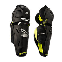 Find comfort in protection. Bauer's VAPOR FLY40 SHIN GUARD Features a stiff knee cap and a soft comfort liner, these performance-level shin guards offer the perfect blend of lightweight materials and premium protection to help you perform at your best. Everything was selected to keep you nimble, comfortable, and confident as you continue to grow as a player.

Put Comfort on the First Line
Once you put these on, you’ll never want to take them off. These shin guards feature a deep-fitting knee, a soft comfort liner, and lightweight, protective materials.

Play Protected
Molded PE foam and an integrated calf guard provide protection from every angle to help you play confidently.

Stay Agile
Designed with lightweight and flexible materials, these shin guards were built to move with you through every stride, stop, and crossover.

Full Tech List:
Caps: X-LITE Shield
Calf: Integrated calf guard with molded PE insert
Liner: Sublimated THERMOMAX