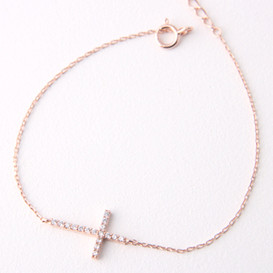 Swarovski cross necklace rose gold clearance