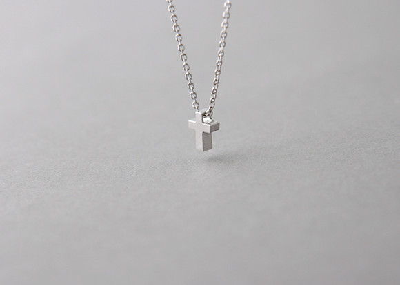 Tiny Cross Necklace Sterling Silver - kellinsilver.com
