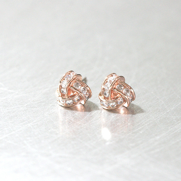 Rose Gold Diamond Bar Stud Earrings Rose Gold Diamond Bar Stud Earrings