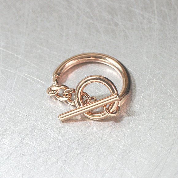 Rose Gold O Ring Buckle Knot Ring Sterling Silver