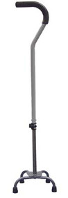 Drive Medical Quad Cane, Small Base with Silver Vein Finish