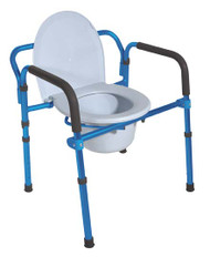 Drive Medical Folding Aluminum Commode with Padded Armrests
