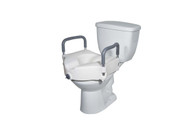 Drive Medical 2 in 1 Locking Elevated Toilet Seat with Tool Free Removable Arms
