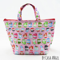 Ladies Lunch Bag - Big Pink Owl $35