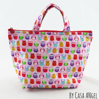 Ladies Lunch Bag - Owl Small Pink $25