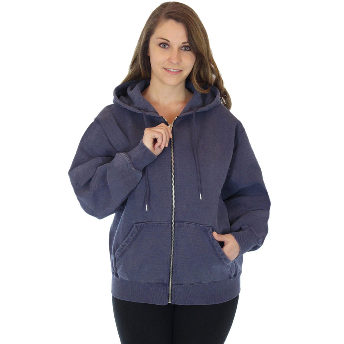 100% Heavy Cotton Womens Fleece Full-Zip Hoodie Jacket ...
