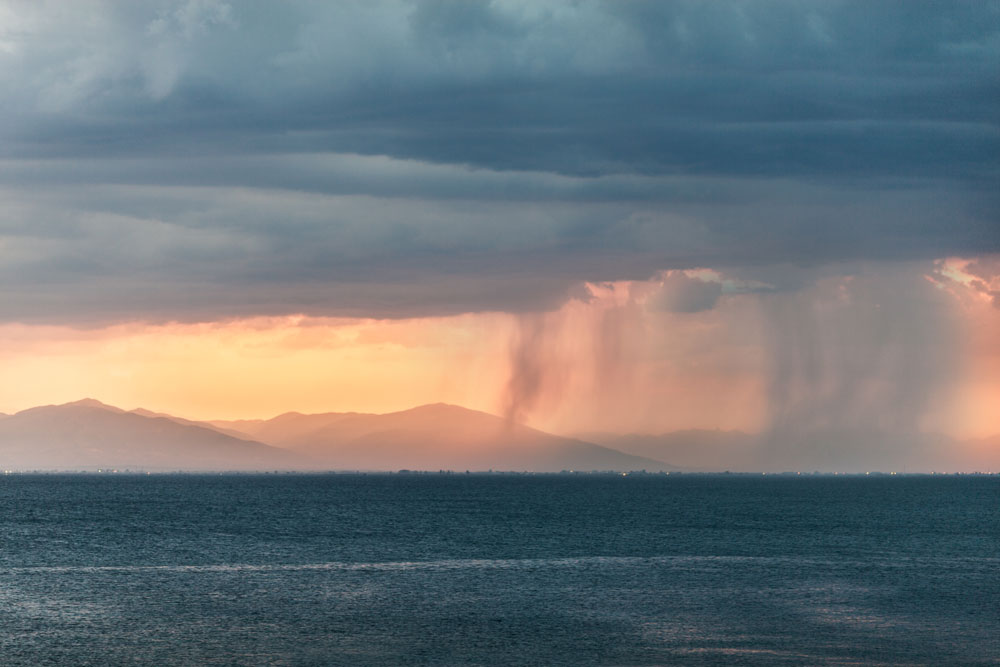 La Nina weather causing rain on pacific ocean