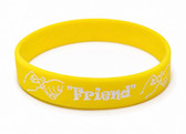 SIGN LANGUAGE ASL "FRIEND" HANDS Awareness Bracelet Silicone (YELLOW)