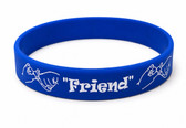 SIGN LANGUAGE ASL "FRIEND" HANDS Awareness Bracelet Silicone (ROYAL)
