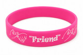 SIGN LANGUAGE ASL "FRIEND" HANDS Awareness Bracelet Silicone (PINK)
