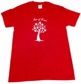 Tree of Love with " I LOVE YOU " hands T Shirt (White Print) ADULT SIZE