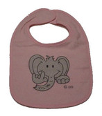 Baby Bib Elephant with Sign I LOVE YOU (Pink)