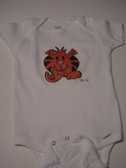 Baby Lap Shoudler Creeper Tiger with Sign  I" LOVE YOU " (White)