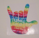 Auto Decals Sticker Window I LOVE YOU (Rainbow)