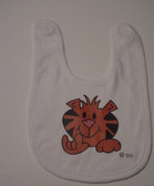 Baby Bib Tiger with Sign I LOVE YOU (White)