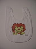 Baby Bib Lion with Sign I LOVE YOU (White)