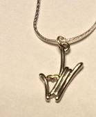 Draw " I LOVE YOU"  Rod Hand with heart 16" to 30"  Necklace (Silver Hand & Gold Heart )
