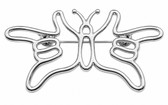 SIGN LANGUAGE ASL ' I LOVE YOU " BUTTERFLY HANDS (SILVER) PIN
