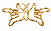 SIGN LANGUAGE ASL ' I LOVE YOU " BUTTERFLY HANDS (GOLD)